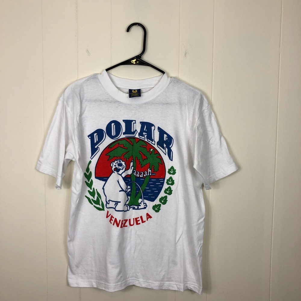 Vintage Funny Polar Bear White T-Shirt Sz M